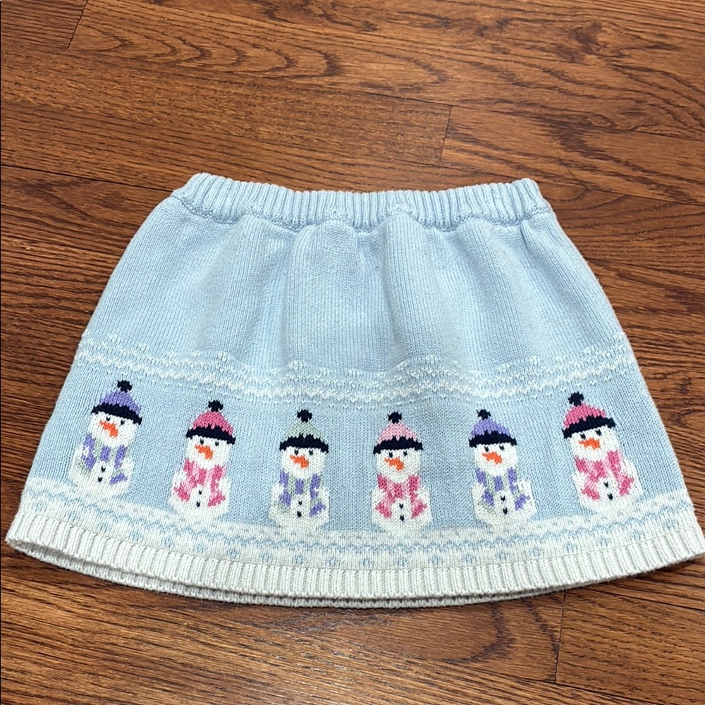 Gymboree Light Blue Snowman Knit Skirt - Kid’s Winter Skirt